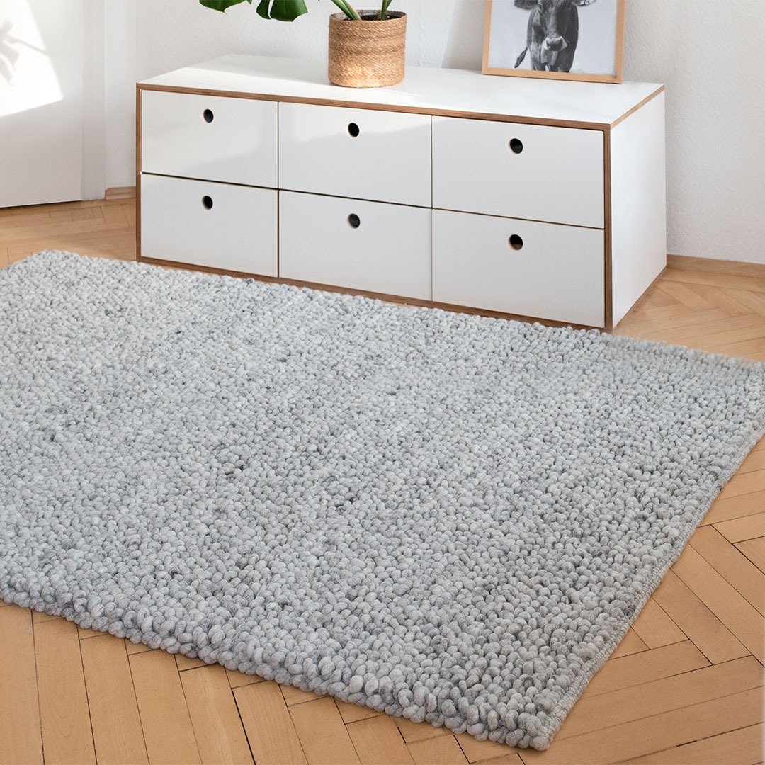 Schurwollteppich "Pila" - 170x240 cm - beige von Allnatura