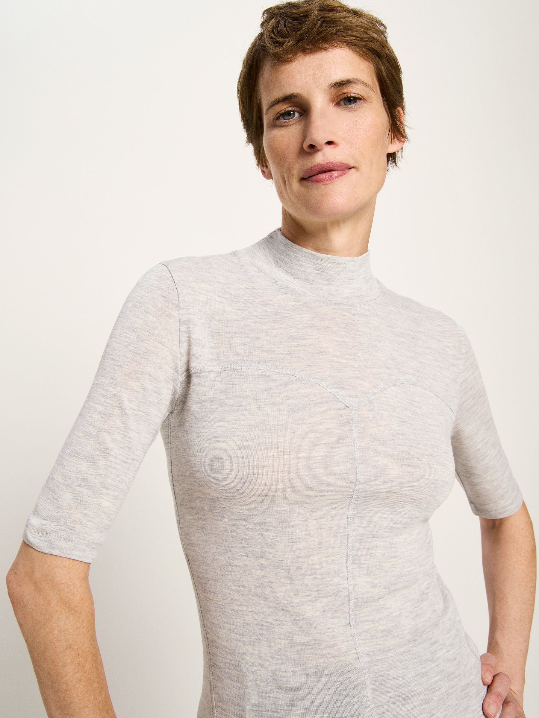 Halbarmshirt (GOTS) - Grey Melange von Lanius