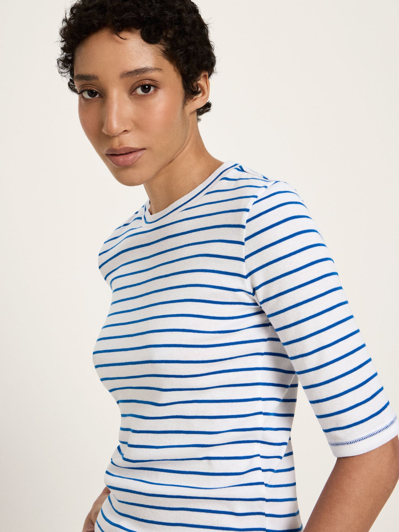 Halbarmshirt (GOTS) - White / Lapis von Lanius