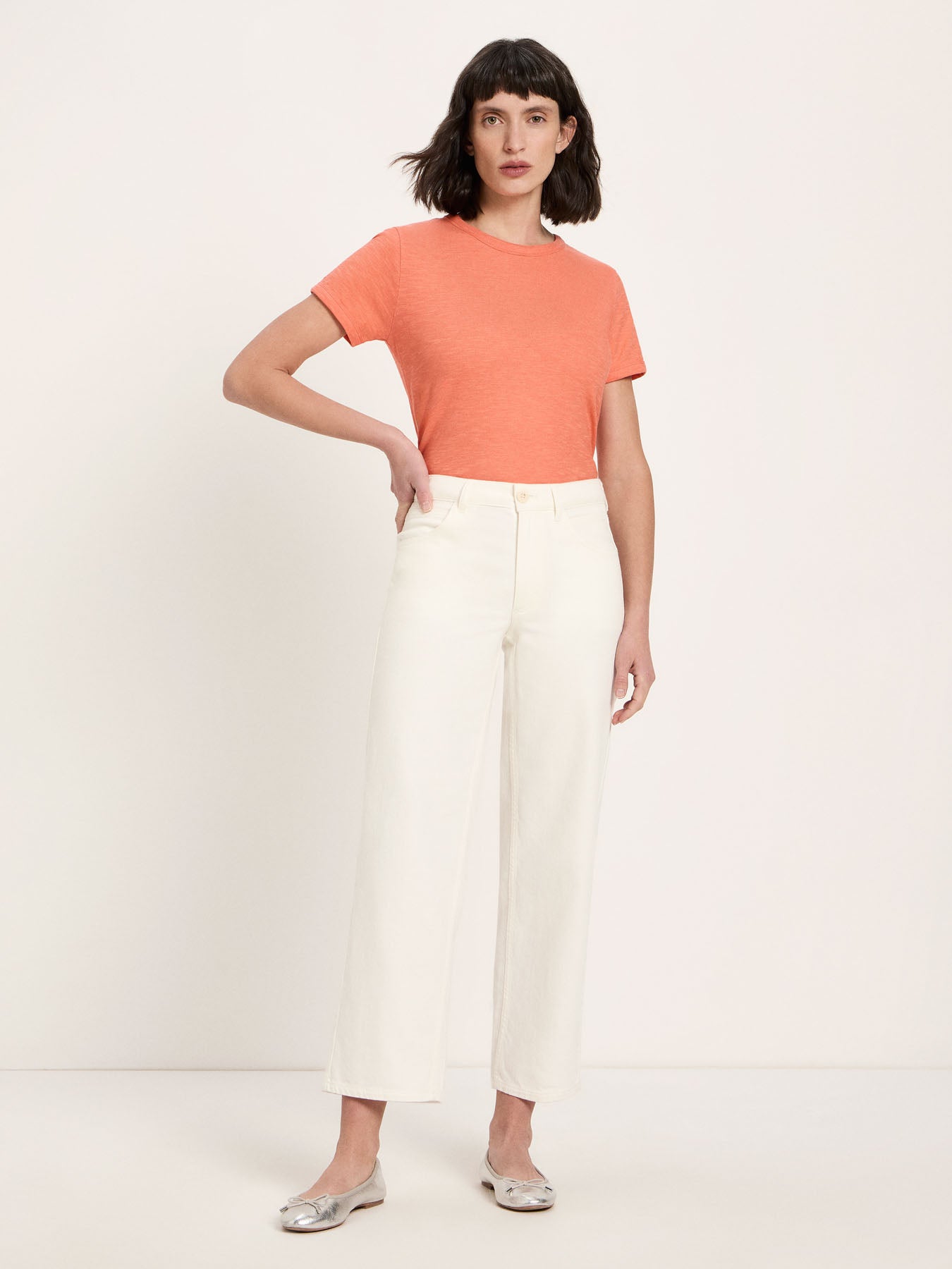 Hose mit geradem Bein (GOTS) - White von Lanius