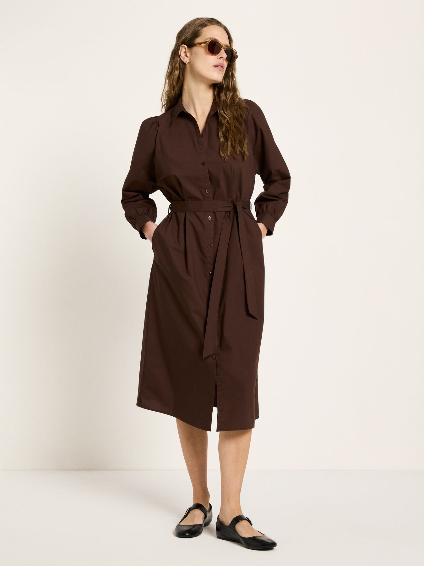 Kleid mit Kräuseln (GOTS) - Chocolate von Lanius