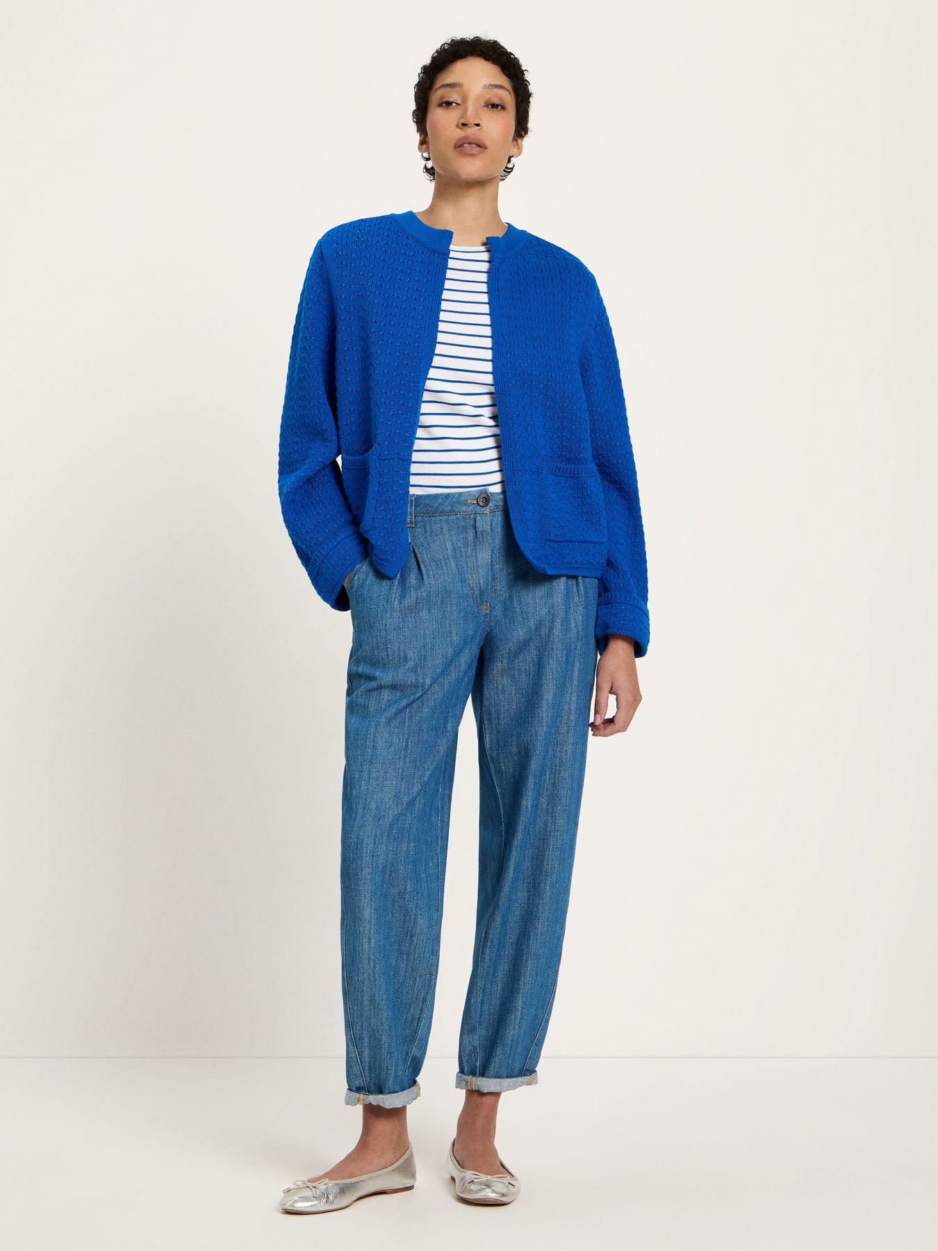 Strickjacke mit Struktur (GOTS) - Lapis von Lanius