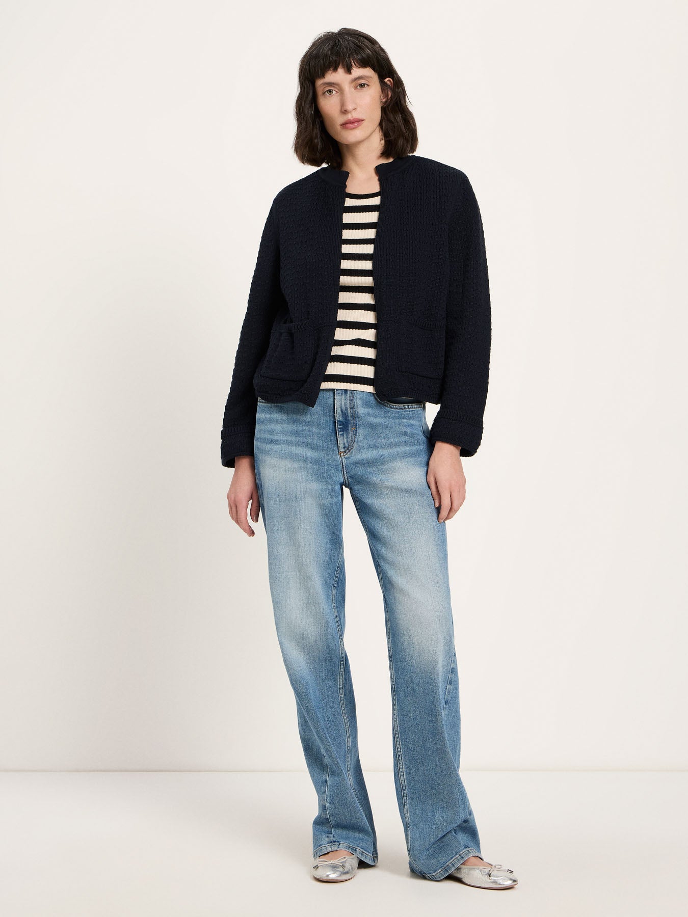 Strickjacke mit Struktur (GOTS) - Onyx von Lanius