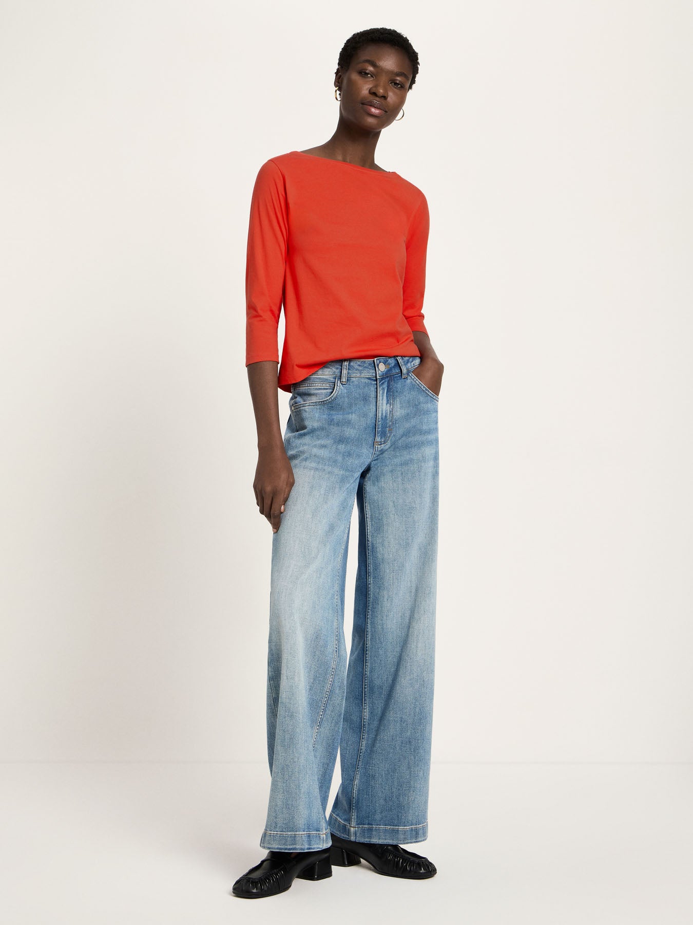 U-Boot Shirt mit 3/4 Arm (GOTS) - Lava Red von Lanius